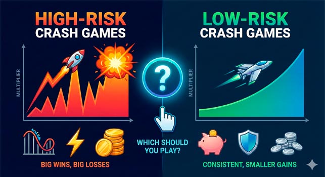 High-Risk vs Low-Risk Crash Games
