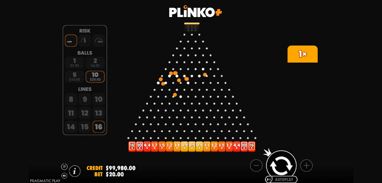 Plinko plus many balls